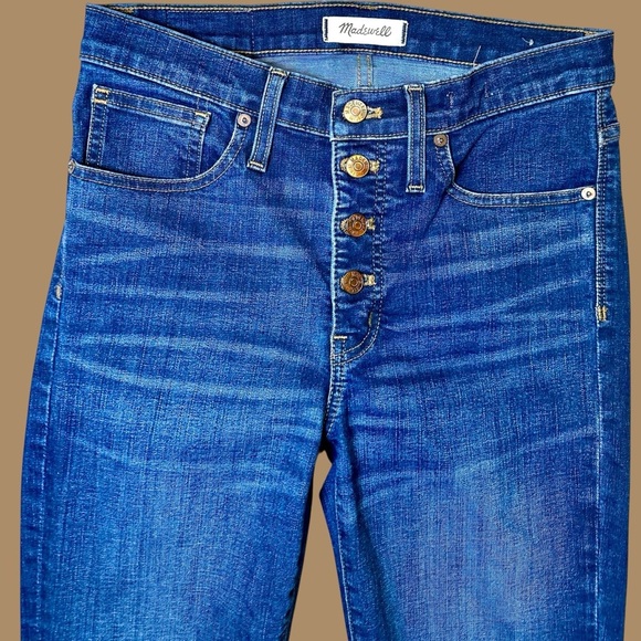Madewell ‘Tall 9” Mid-Rise Skinny Jeans in Hayes Wash: Button-Front Edition’ 28T - Picture 5 of 16